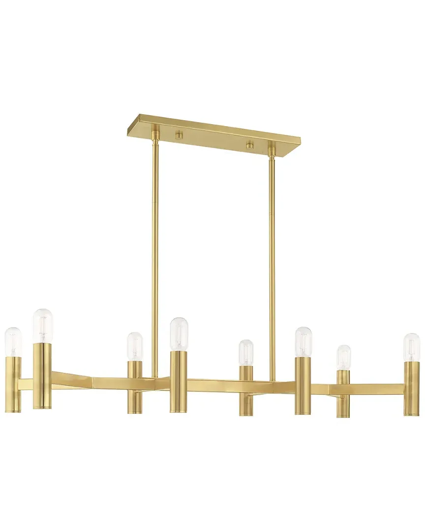 Copenhagen 8 Light Linear Chandelier - Satin Brass, Steel
