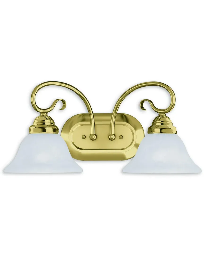 Coronado 2-Light Bath Light - Polished Brass, Steel