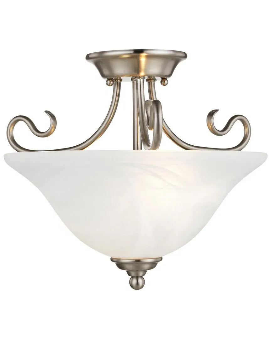 Coronado 2-Light Ceiling Mount - Brushed Nickel, Steel
