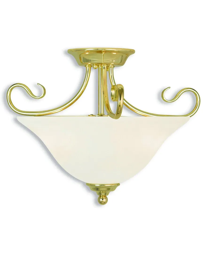 Coronado 2-Light Ceiling Mount - Polished Brass, Steel