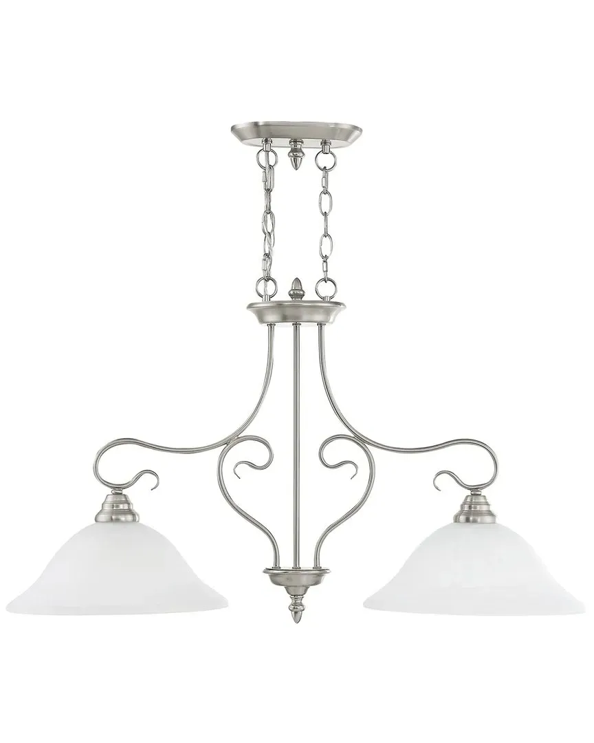 Coronado 2-Light Island Chandelier - Brushed Nickel, Steel image