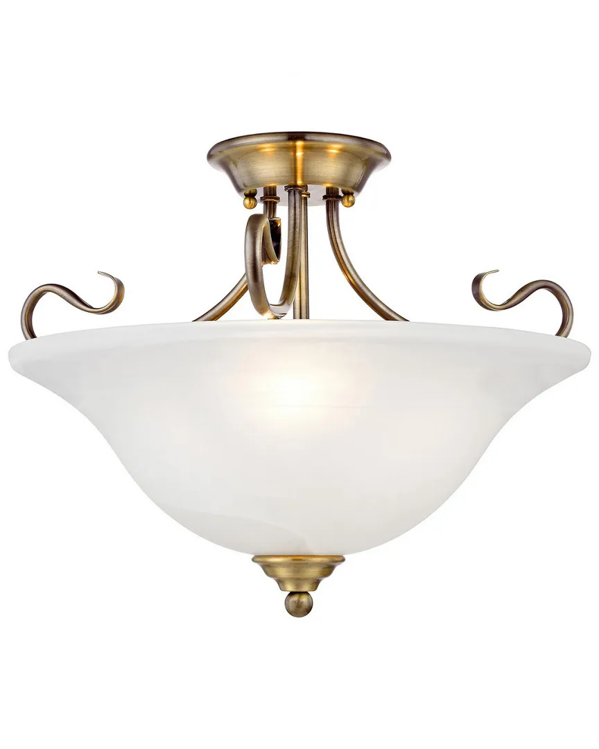 Coronado 3-Light Ceiling Mount - Antique Brass, Steel