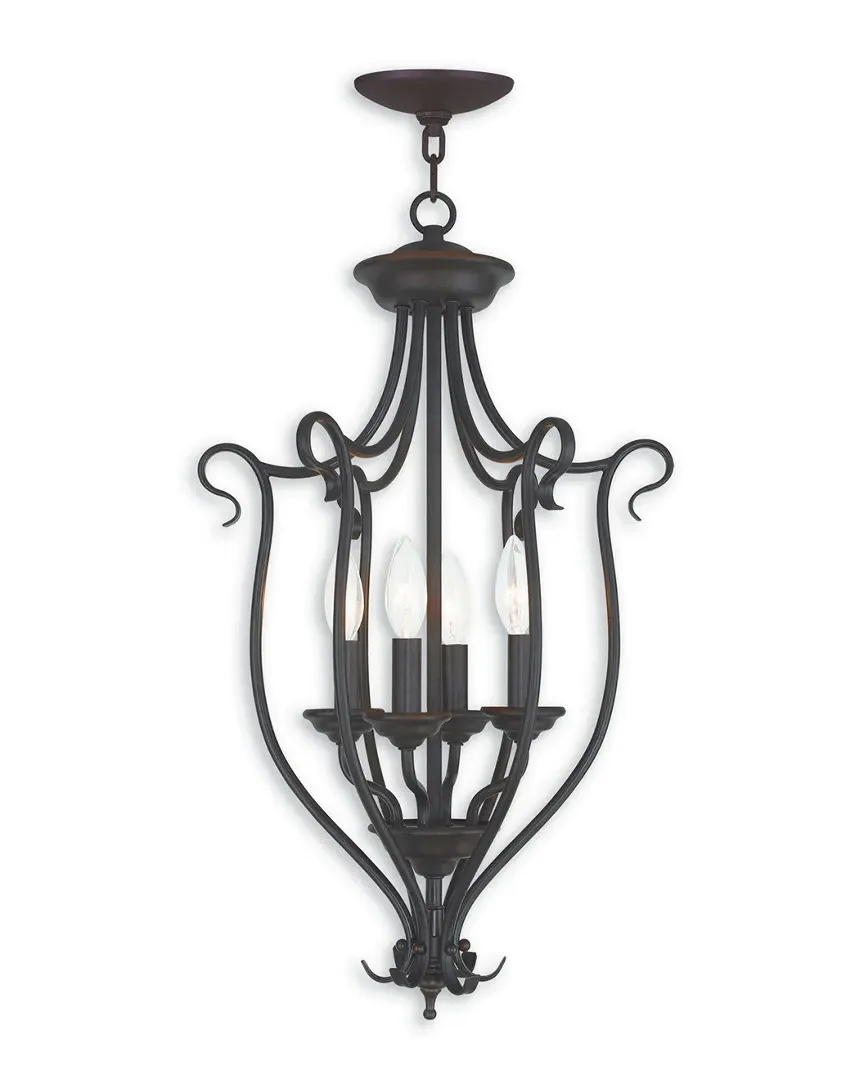 Coronado 4-Light Foyer Chandelier - Bronze, Steel image