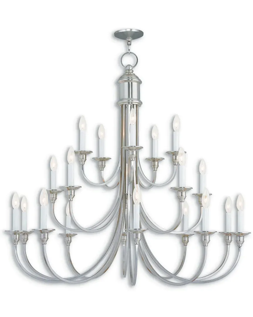 Cranford 20-Light Foyer Chandelier - Brushed Nickel, Steel