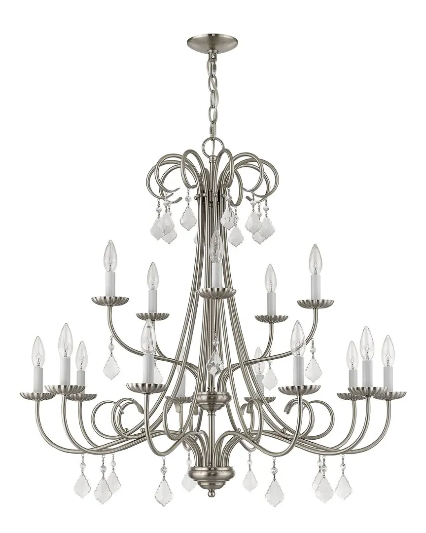 Daphne 15-Light Foyer Chandelier - Brushed Nickel, Steel image
