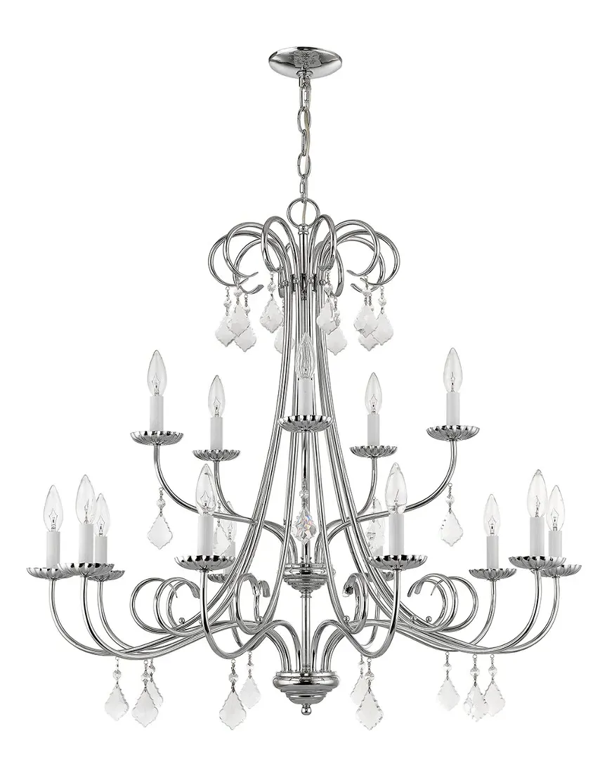 Daphne 15-Light Foyer Chandelier - Polished Chrome, Steel