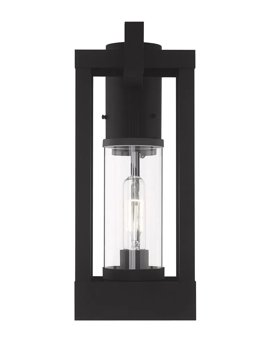 Delancey 1-Light Outdoor Post Top Lantern - Black, Brass