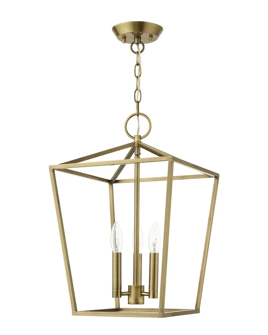 Devonshire 3-Light Convertible Semi Flush Lantern - Antique Brass