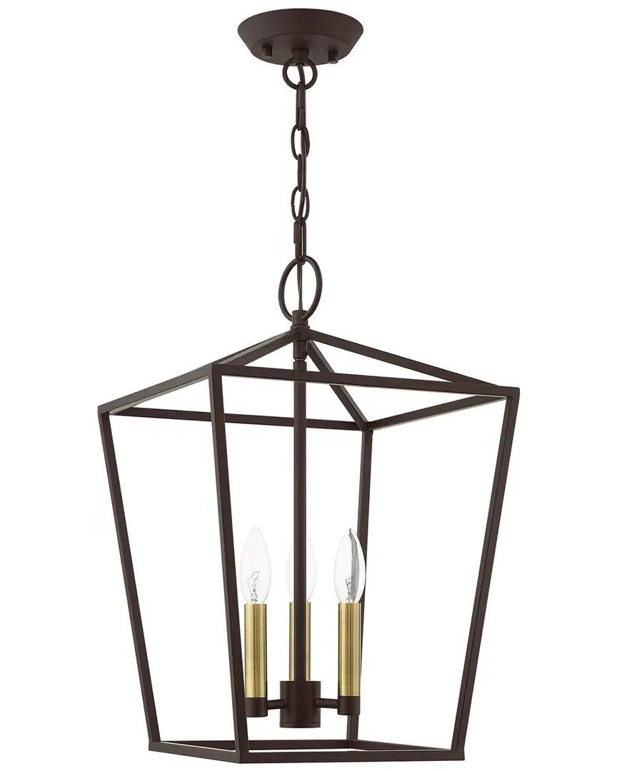 Devonshire 3-Light Convertible Semi Flush Lantern - Bronze