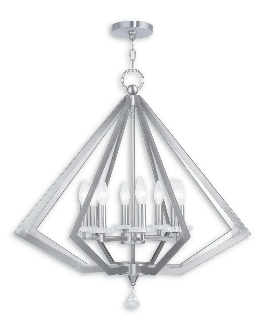 Diamond 8-Light Chandelier - Brushed Nickel, Steel