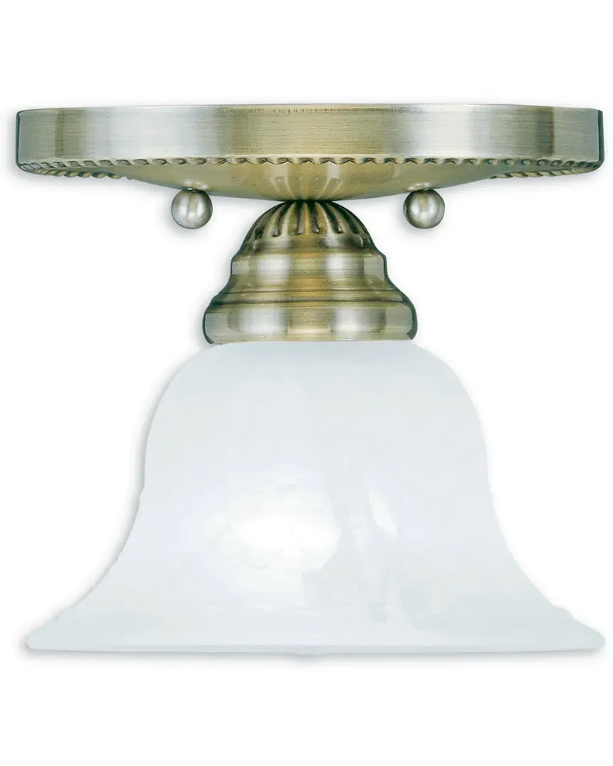 Edgemont 1-Light Flush Mount Ceiling Light - Antique Brass