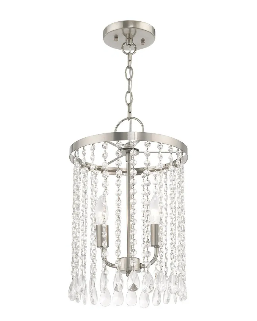 Elizabeth 2 Light Mini Pendant - Brushed Nickel, Steel