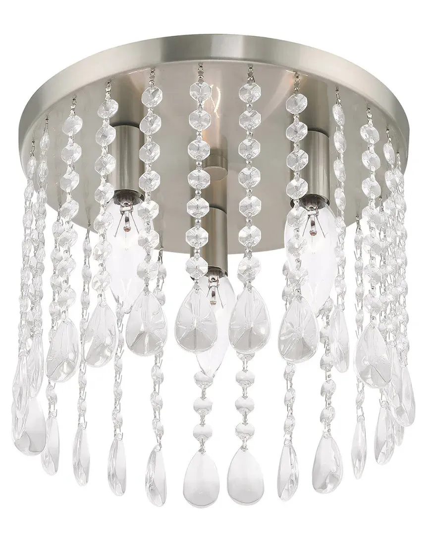 Elizabeth 3 Light Ceiling Mount - Brushed Nickel, Steel