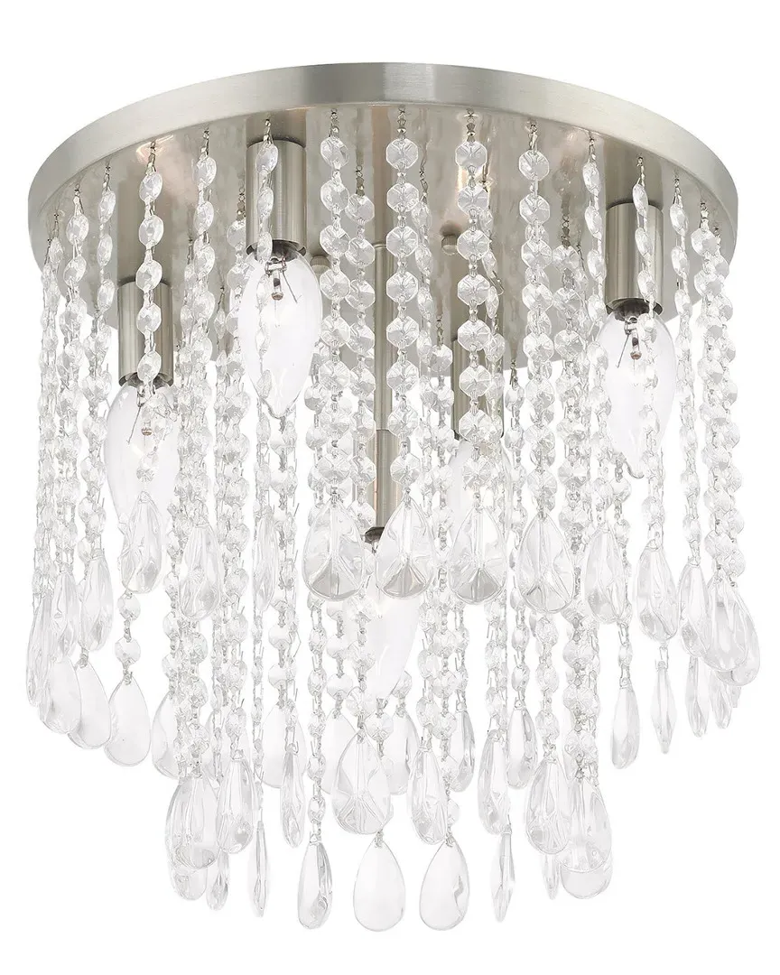 Elizabeth 5 Light Ceiling Mount - Brushed Nickel, Steel