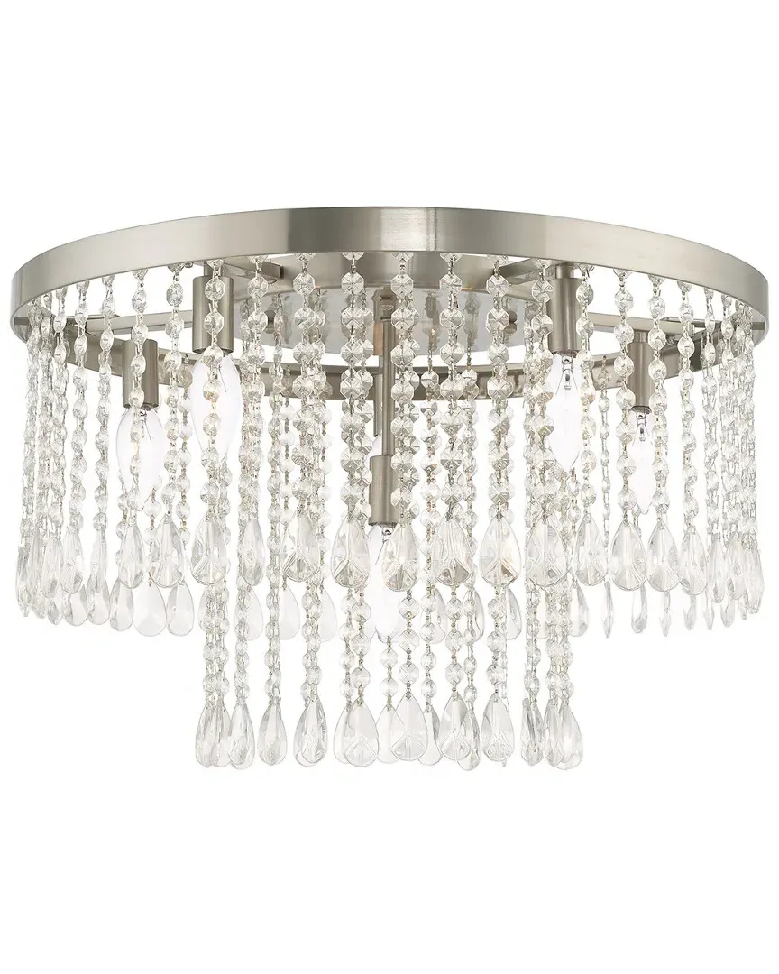 Elizabeth 6 Light Ceiling Mount - Brushed Nickel, Steel