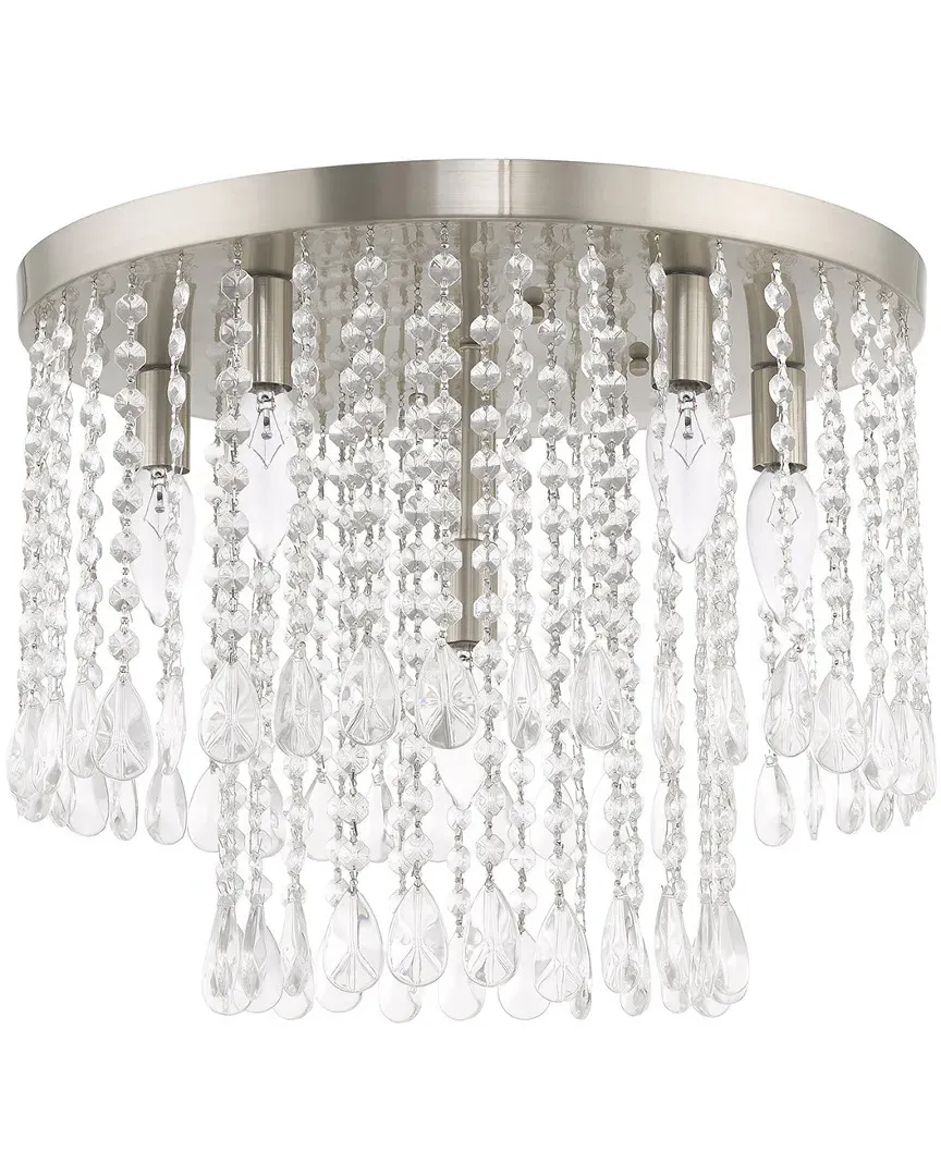 Elizabeth 6 Light Ceiling Mount - Brushed Nickel, Steel