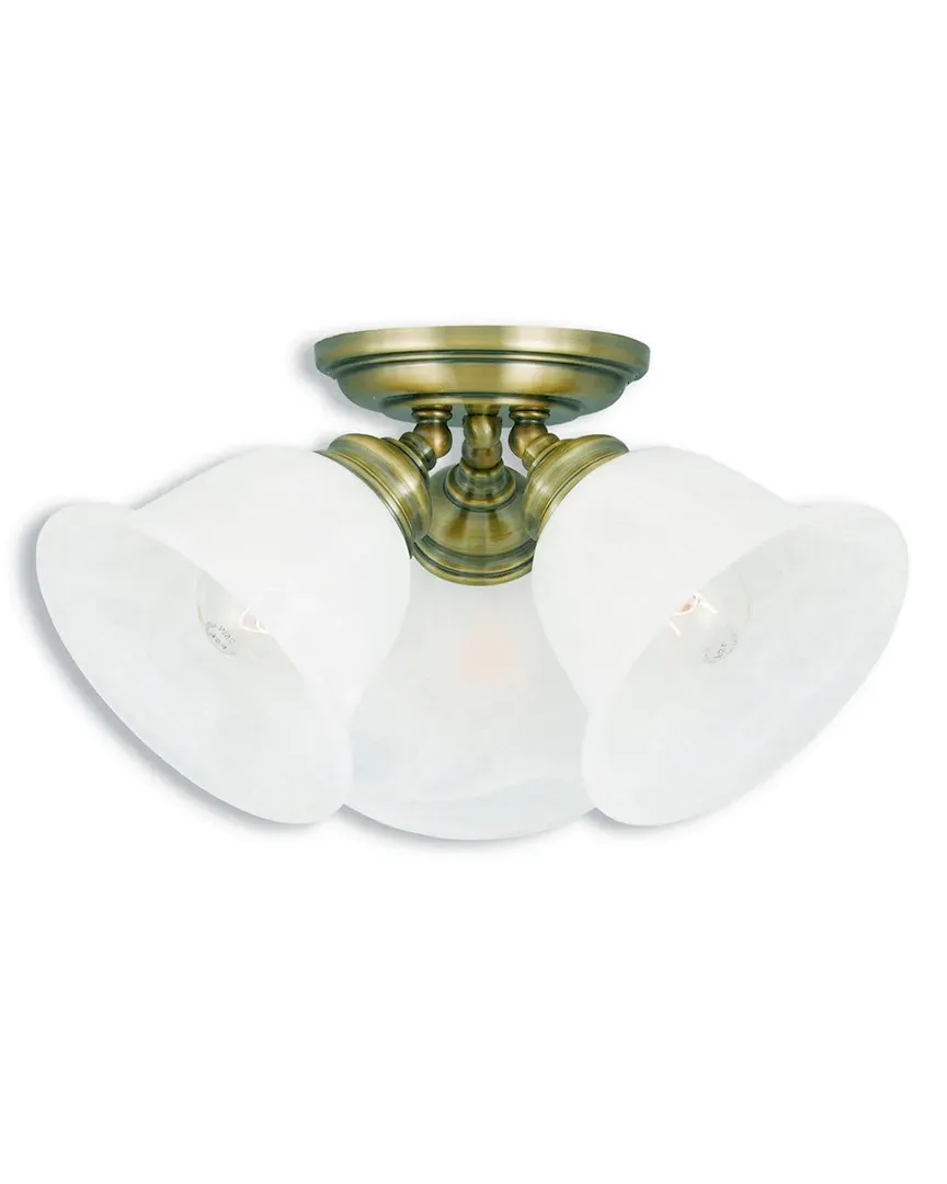 Essex 3-Light Ceiling Mount - Antique Brass, Steel