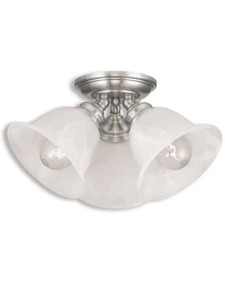 Essex 3-Light Ceiling Mount - Brushed Nickel, Steel