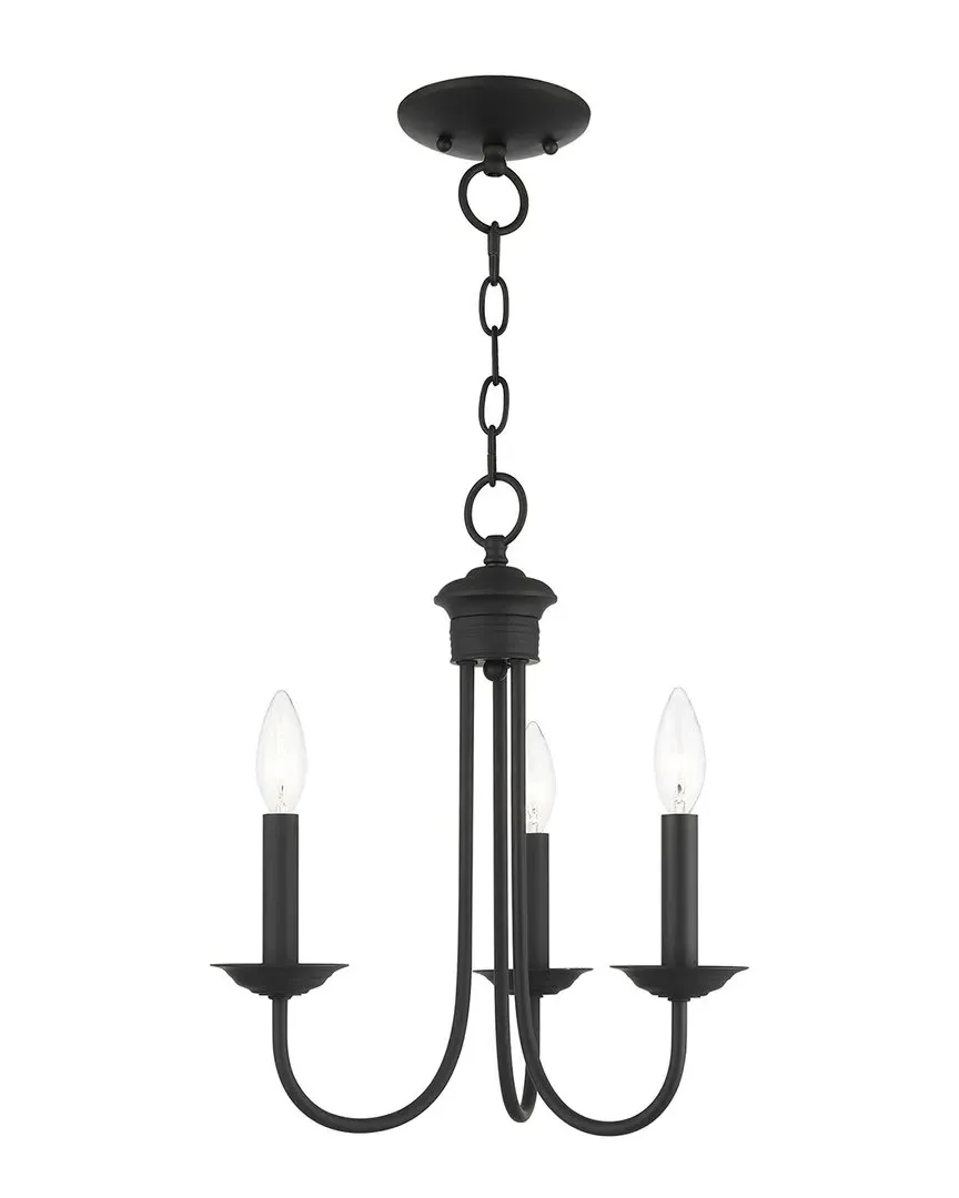 Estate 3-Light Chandelier - Black, Steel image