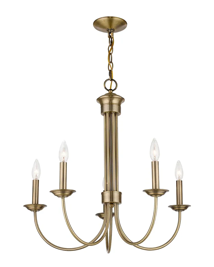 Estate 5 Light Chandelier - Antique Brass, Steel