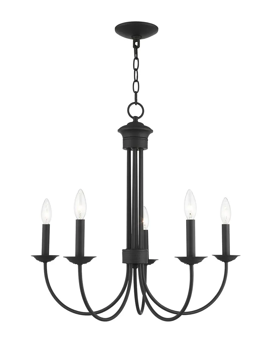 Estate 5-Light Chandelier - Black, Steel image