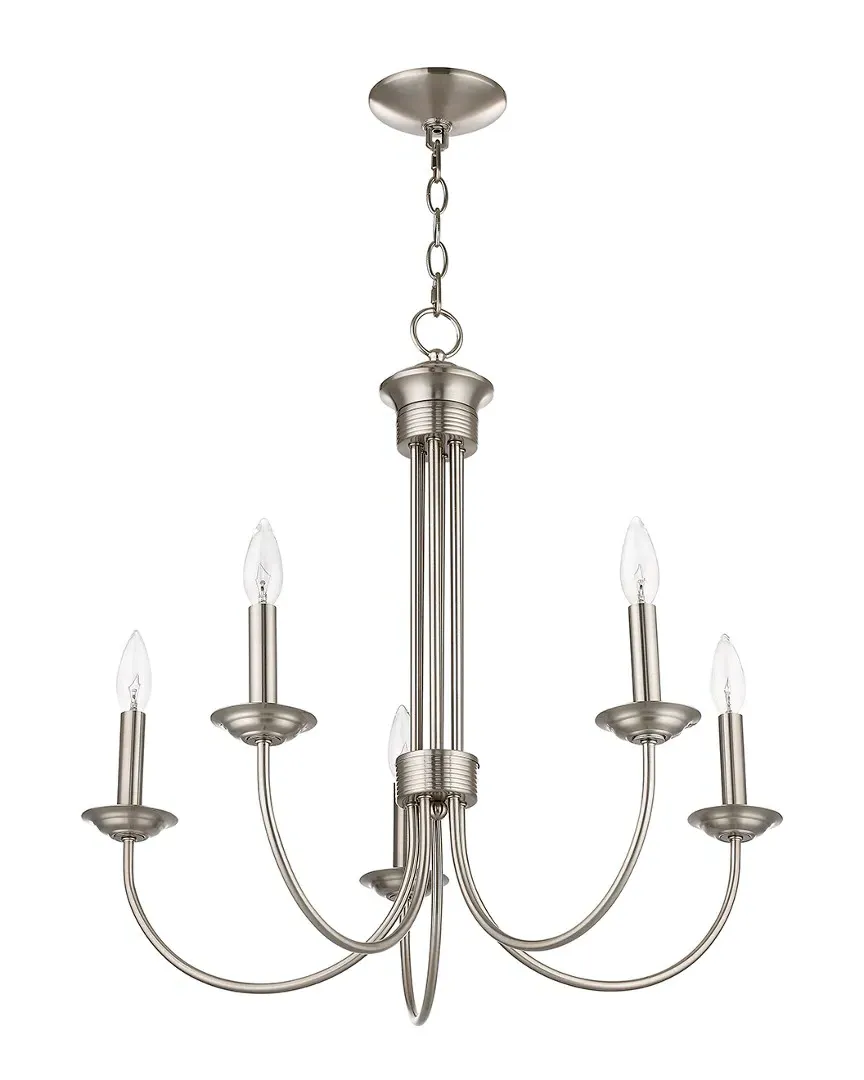 Estate 5 Light Chandelier - Brushed Nickel, Steel