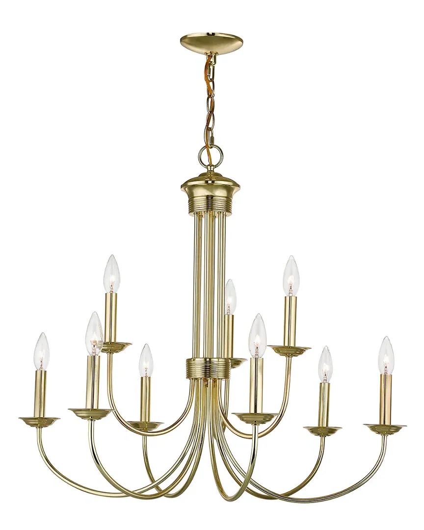 Estate 9 Light Chandelier - Polished Brass, Steel