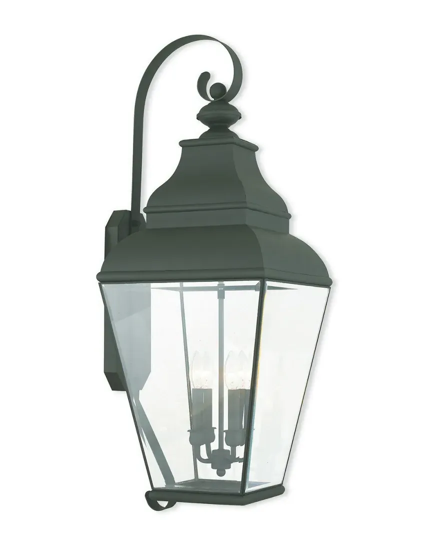 Exeter 4-Light Outdoor Hanging Lantern - Black, Brass image