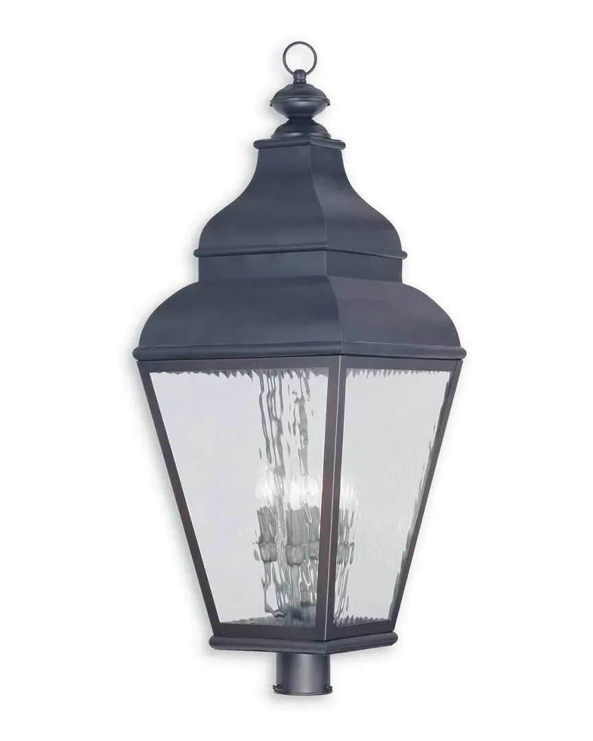 Exeter 4-Light Outdoor Post Lantern - Charcoal, Brass