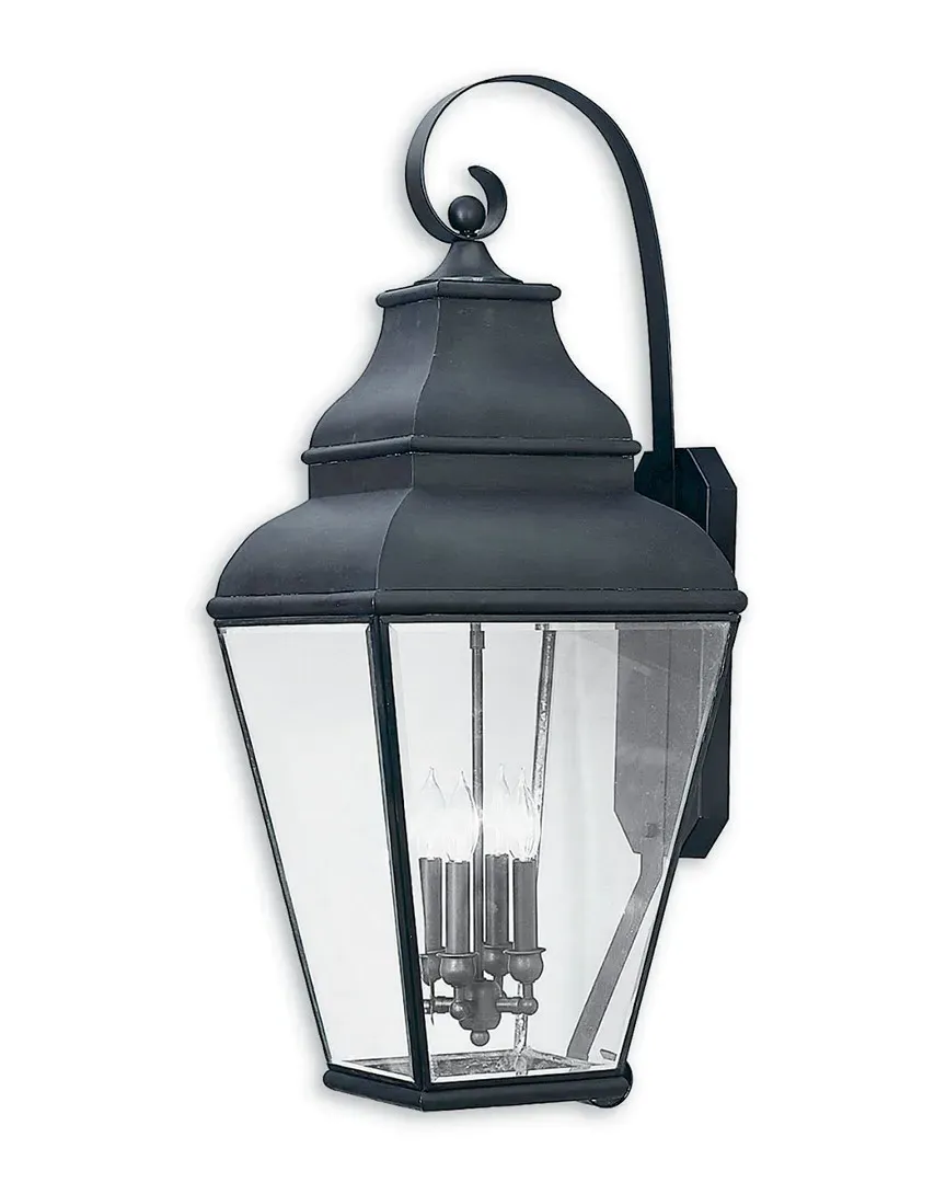 Exeter 4-Light Outdoor Wall Lantern - Bronze, Brass