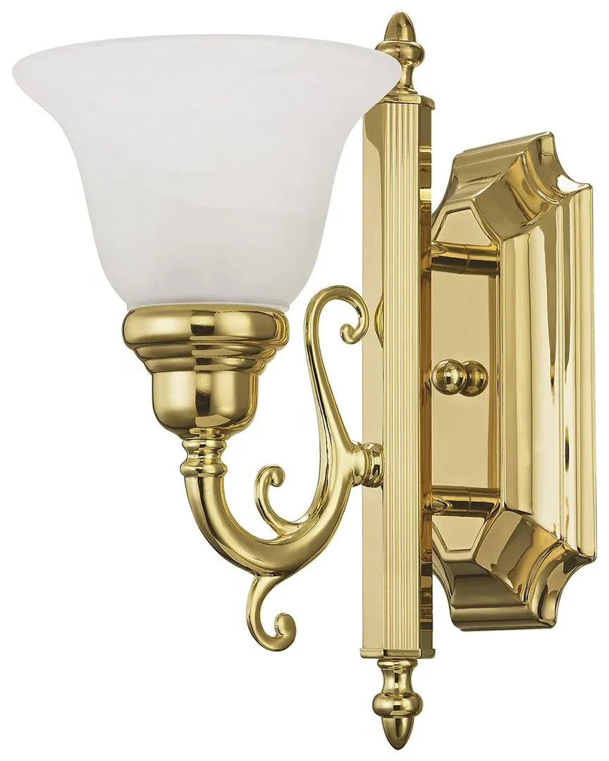 French Regency 1-Light Bath Light - Polished Brass, Steel image