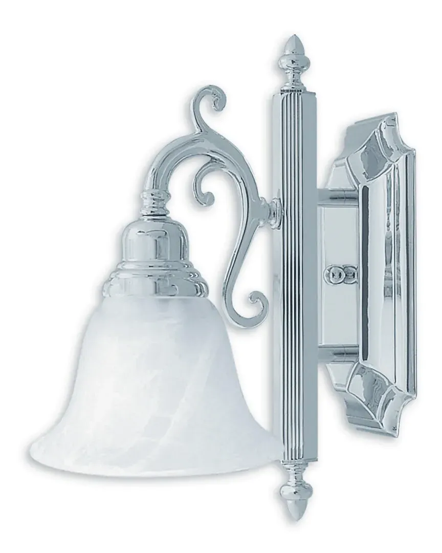 French Regency 1-Light Bath Light - Polished Chrome, Steel