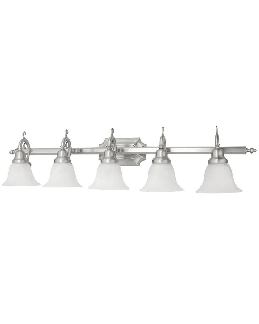 French Regency 5-Light Bath Light - Brushed Nickel, Steel