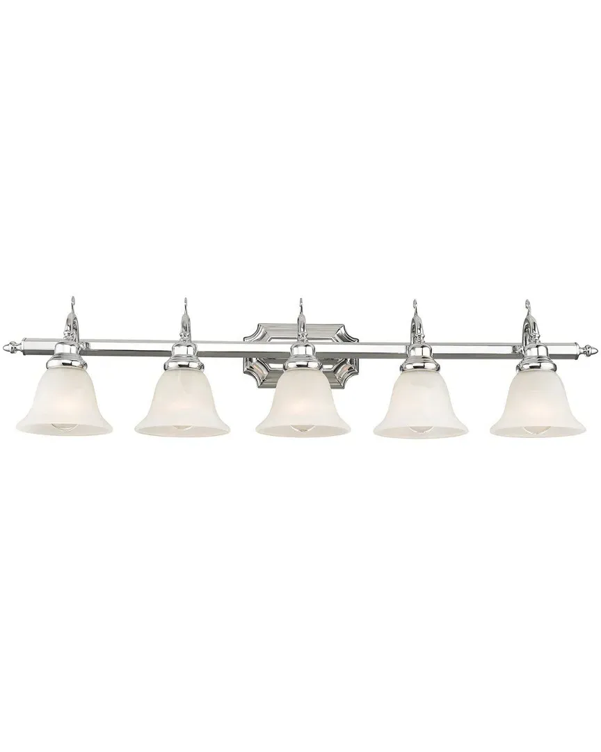 French Regency 5-Light Bath Light - Polished Chrome, Steel