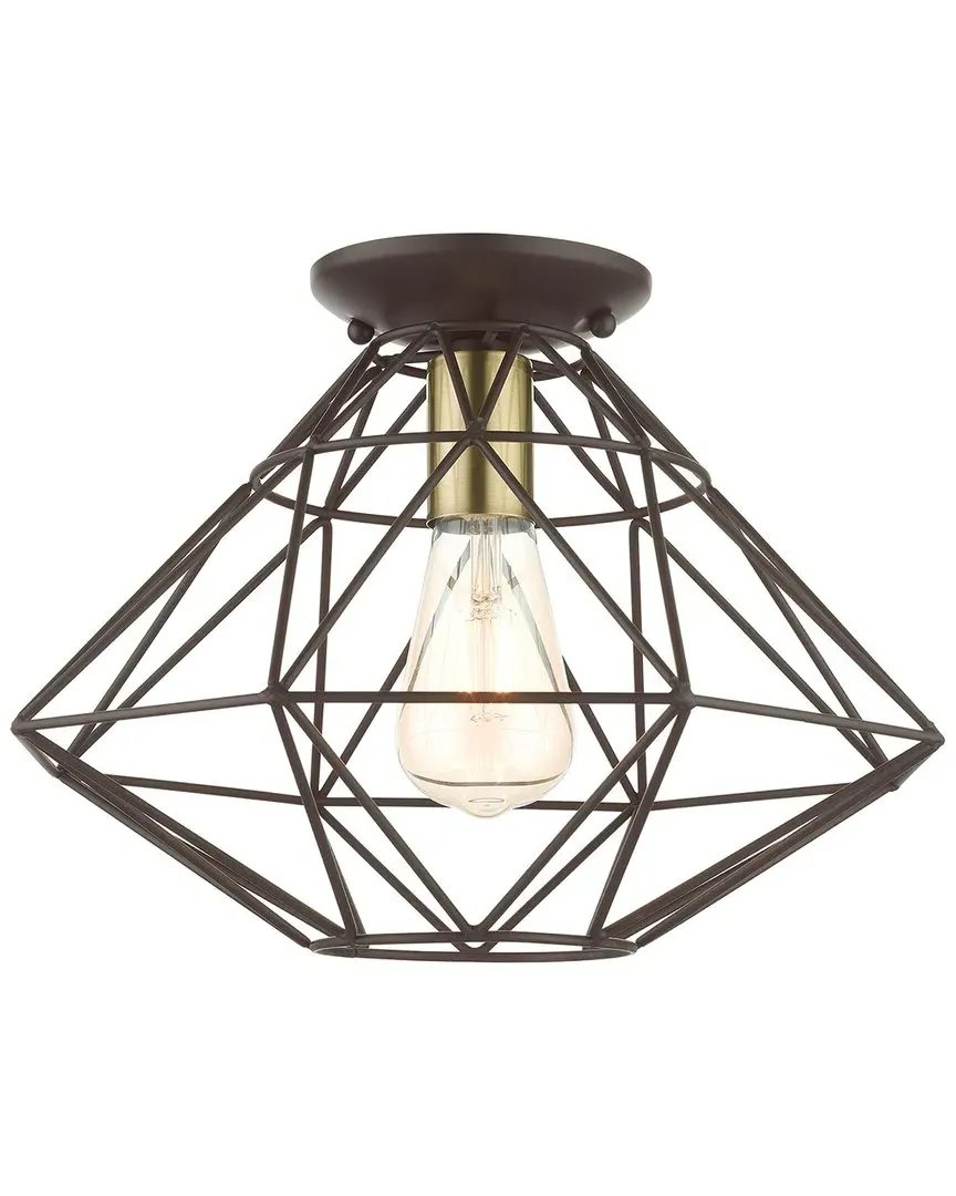 Geometric Flush Mount Light - Bronze image