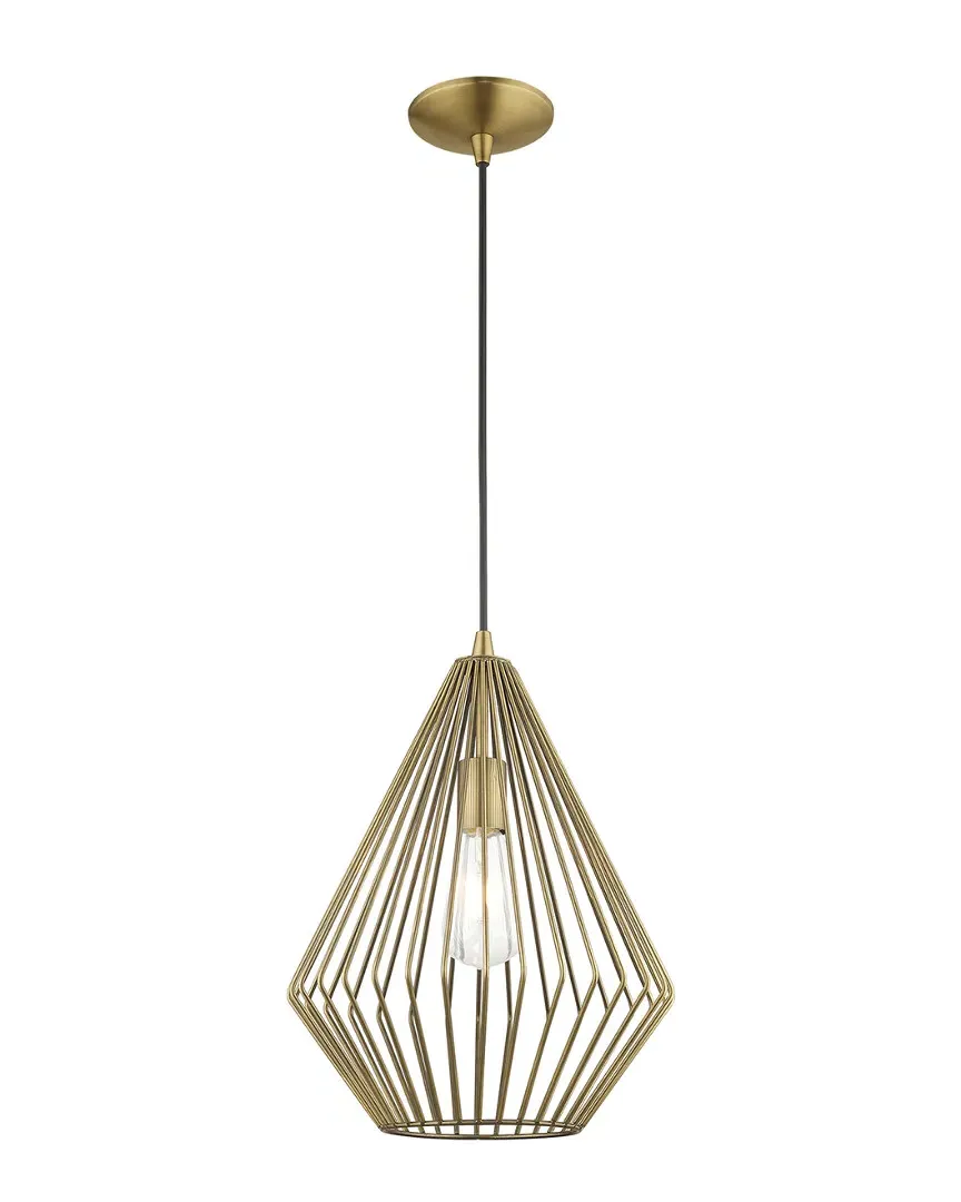 Geometric Shade Mini Pendant - Antique Brass, Steel