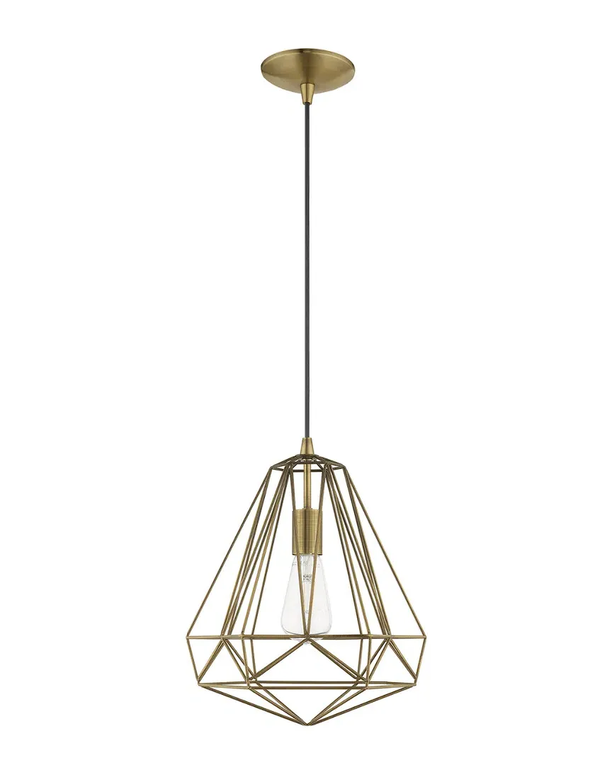 Geometric Shade Mini Pendant - Antique Brass, Steel