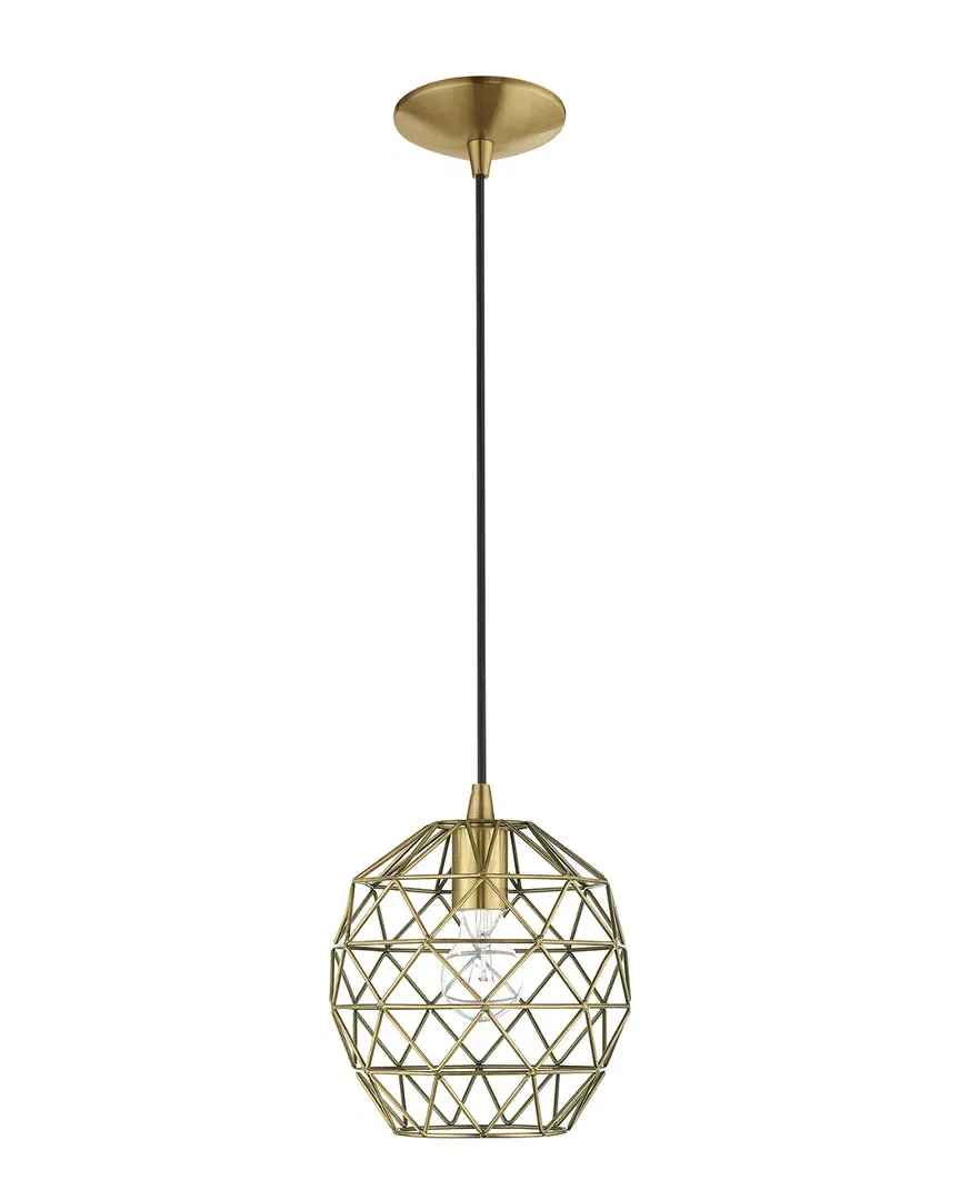Geometric Shade Mini Pendant - Antique Brass, Steel