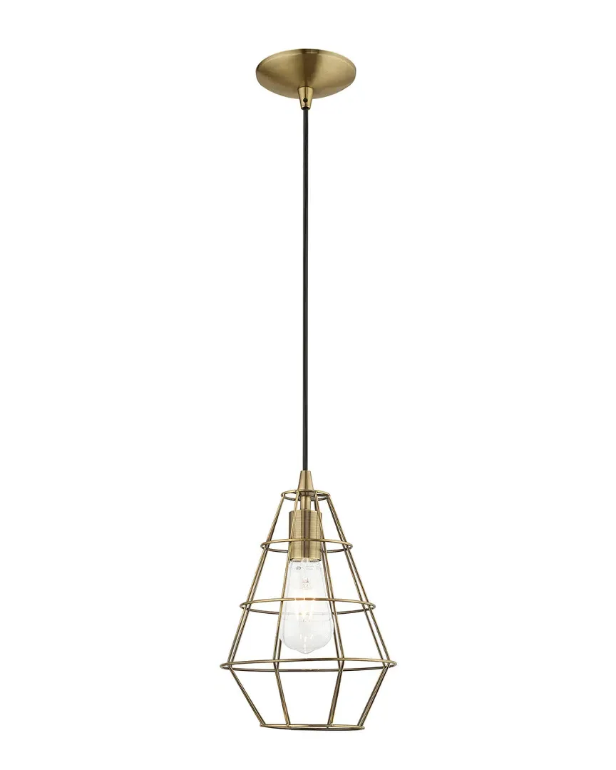Geometric Shade Mini Pendant - Antique Brass, Steel