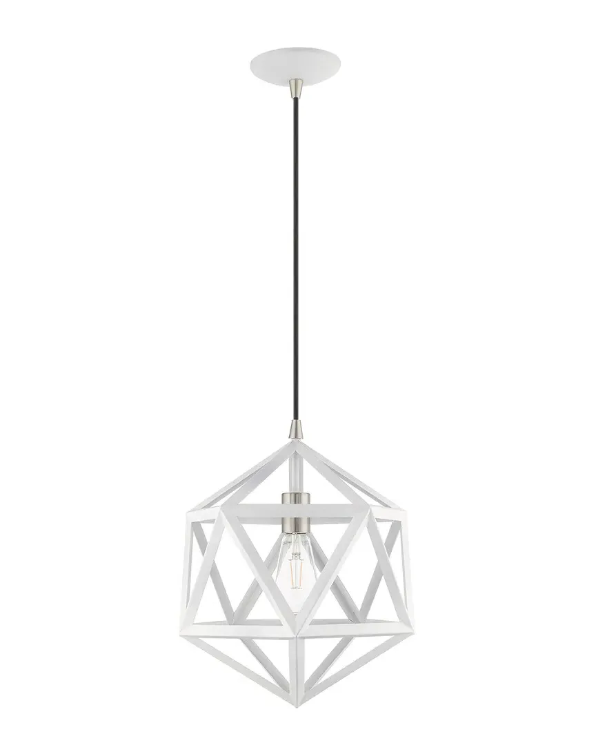 Geometric Shade Mini Pendant - White, Steel