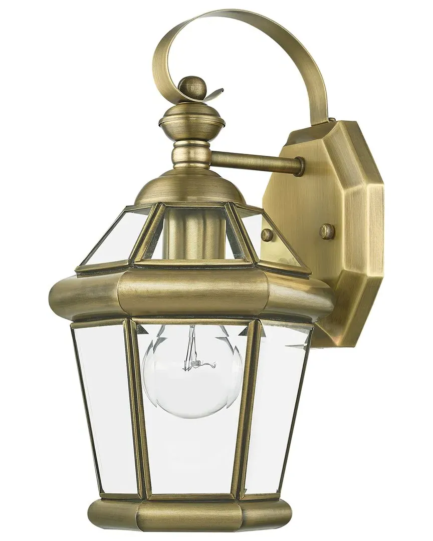 Georgetown 1-Light Outdoor Wall Lantern - Antique Brass
