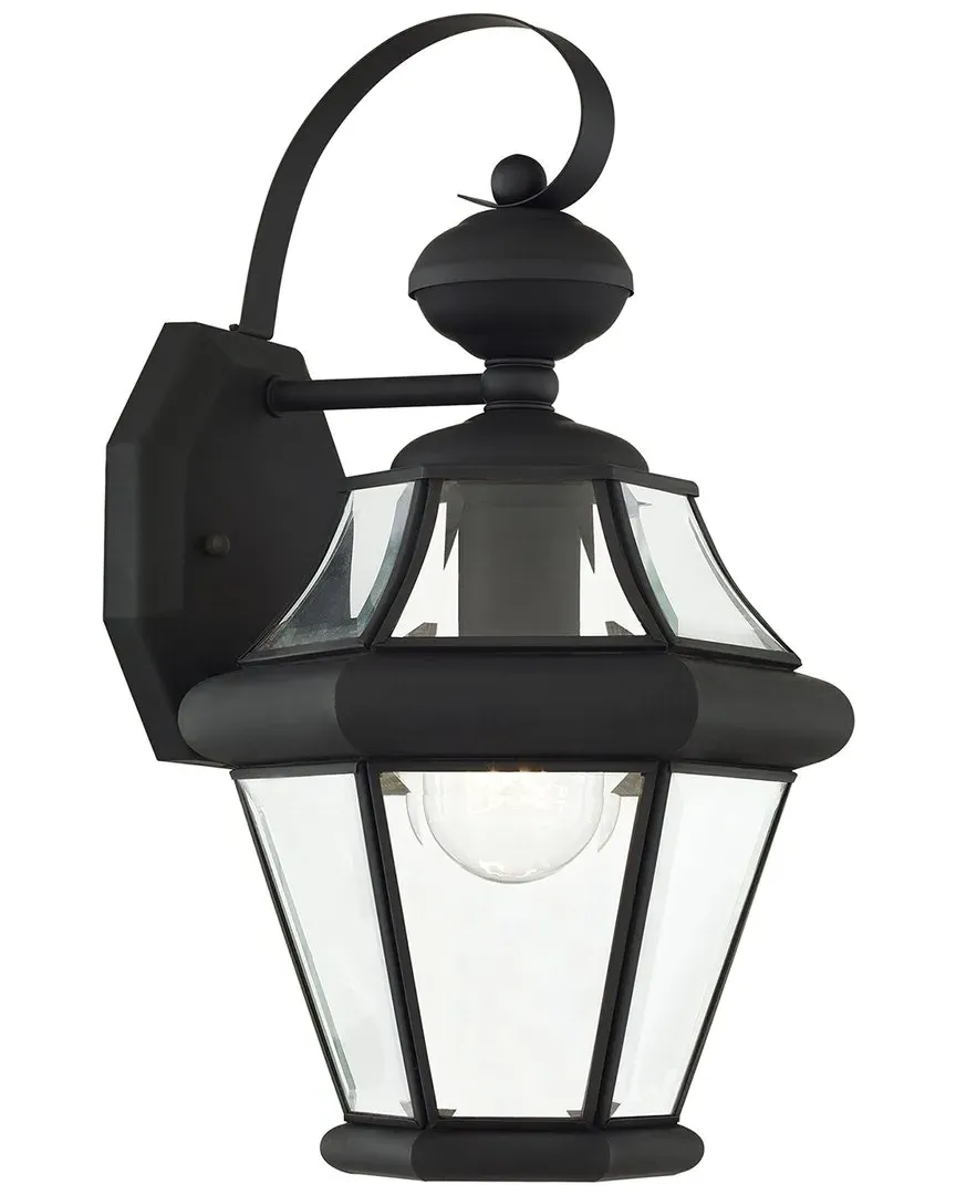 Georgetown 1-Light Outdoor Wall Lantern - Black, Brass