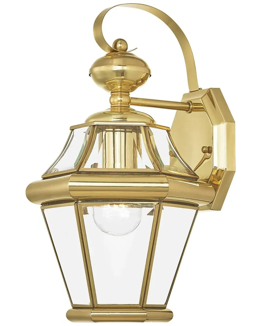 Georgetown 1-Light Outdoor Wall Lantern - Polished Brass