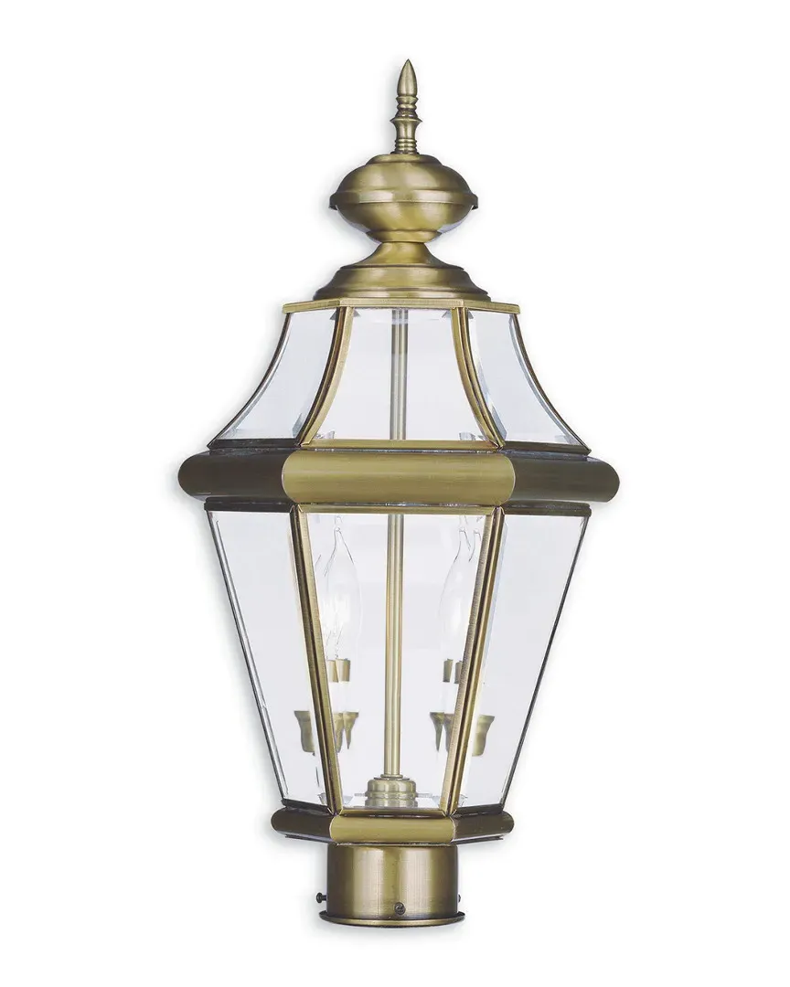 Georgetown 2-Light Outdoor Post Lantern - Antique Brass