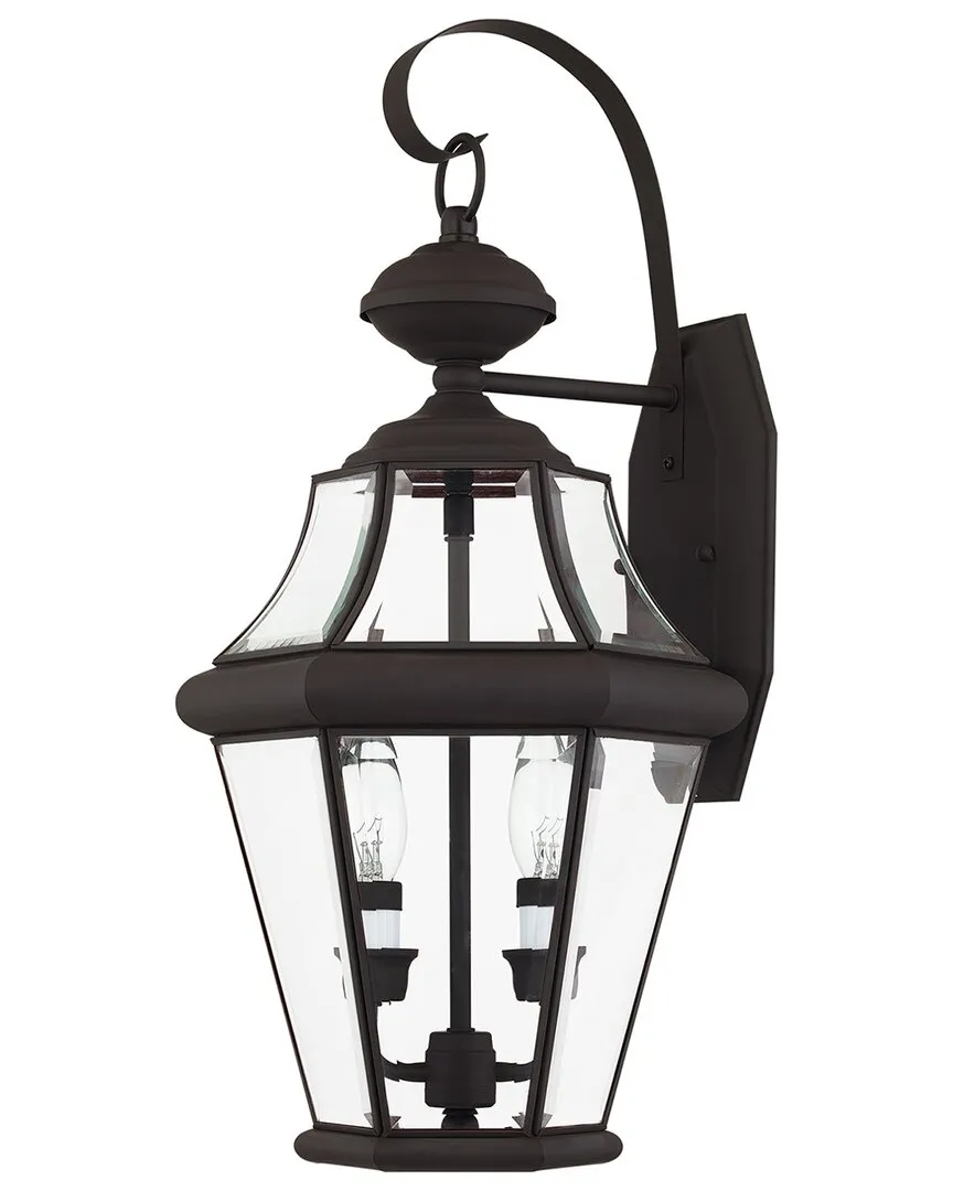 Georgetown 2-Light Outdoor Wall Lantern - Bronze, Brass