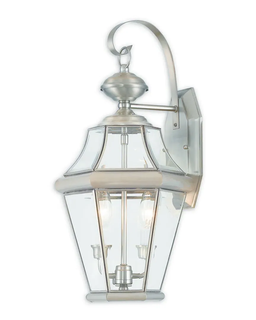 Georgetown 2-Light Outdoor Wall Lantern - Brushed Nickel image