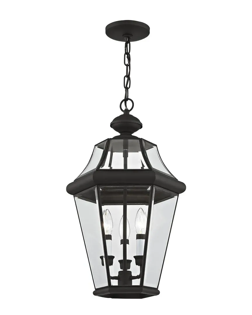 Georgetown 3-Light Outdoor Chain Lantern - Black image