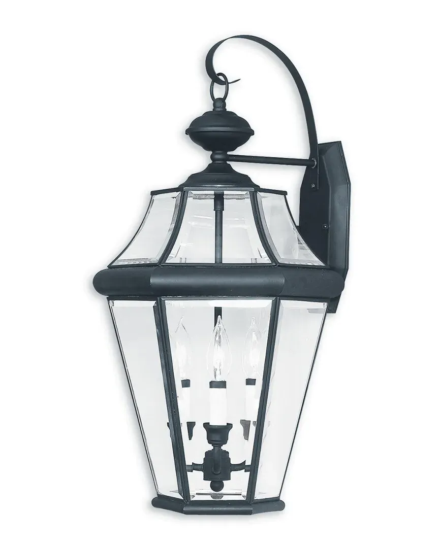 Georgetown 3-Light Outdoor Wall Lantern - Black