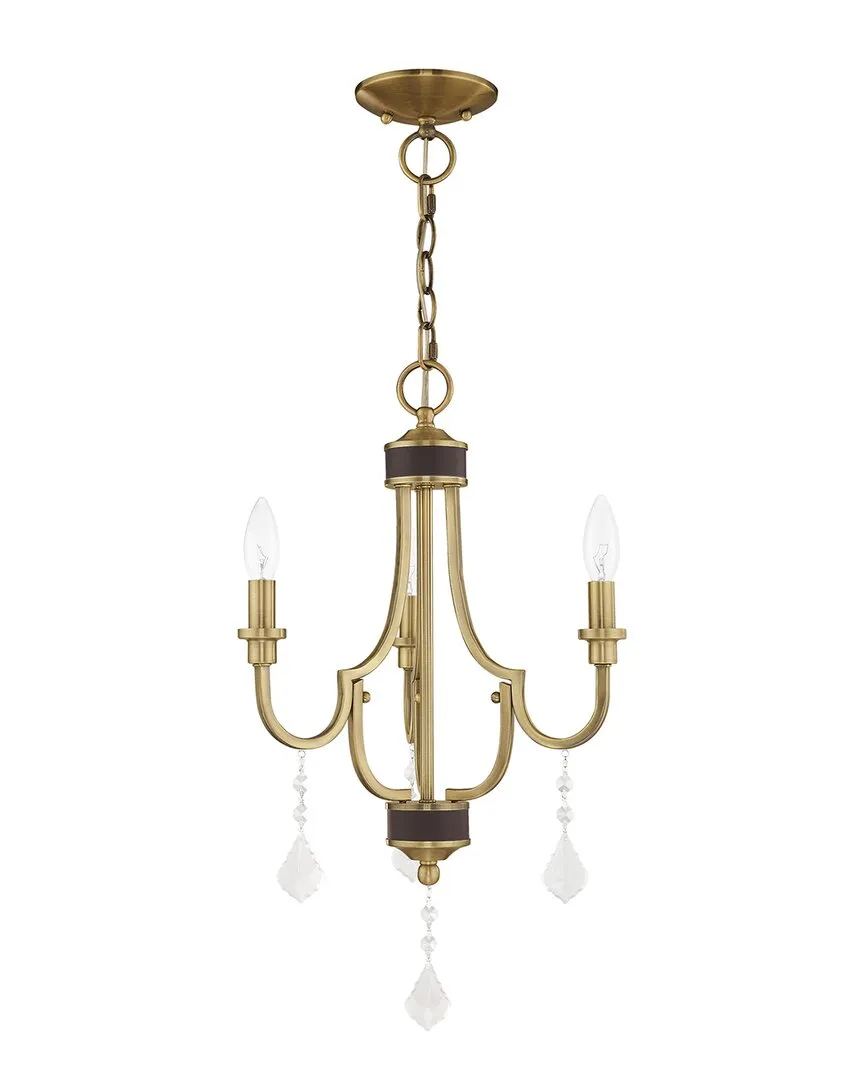 Glendale 3-Light Mini Chandelier - Antique Brass, Steel image