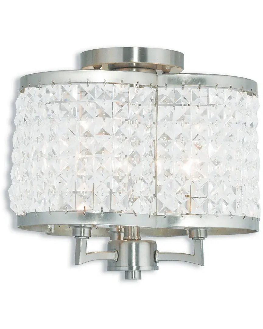 Grammercy 3-Light Ceiling Mount - Brushed Nickel, Steel